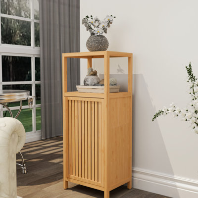 Armoire 41,94 pouces de hauteur à une porte avec une tablette, 2 tablettes ouvertes et une armoire, utilisation multi-scène, pour les tablettes autoportantes de la buanderie, salle de bain de la chambre à coucher