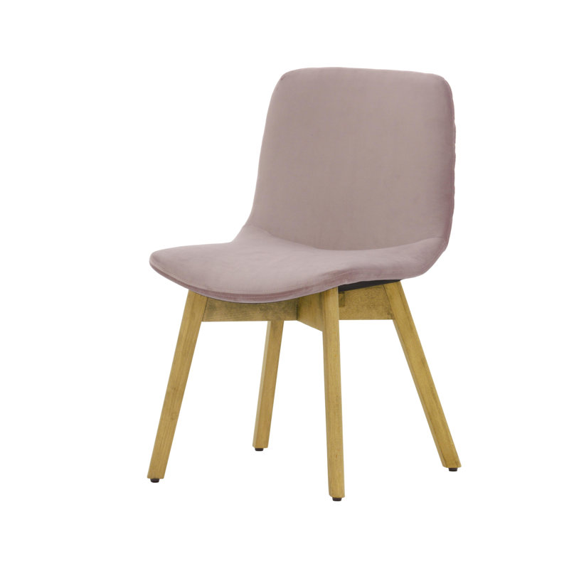 Jada 48cm H Velvet Upholstered Side Chair, Pink, Oak
