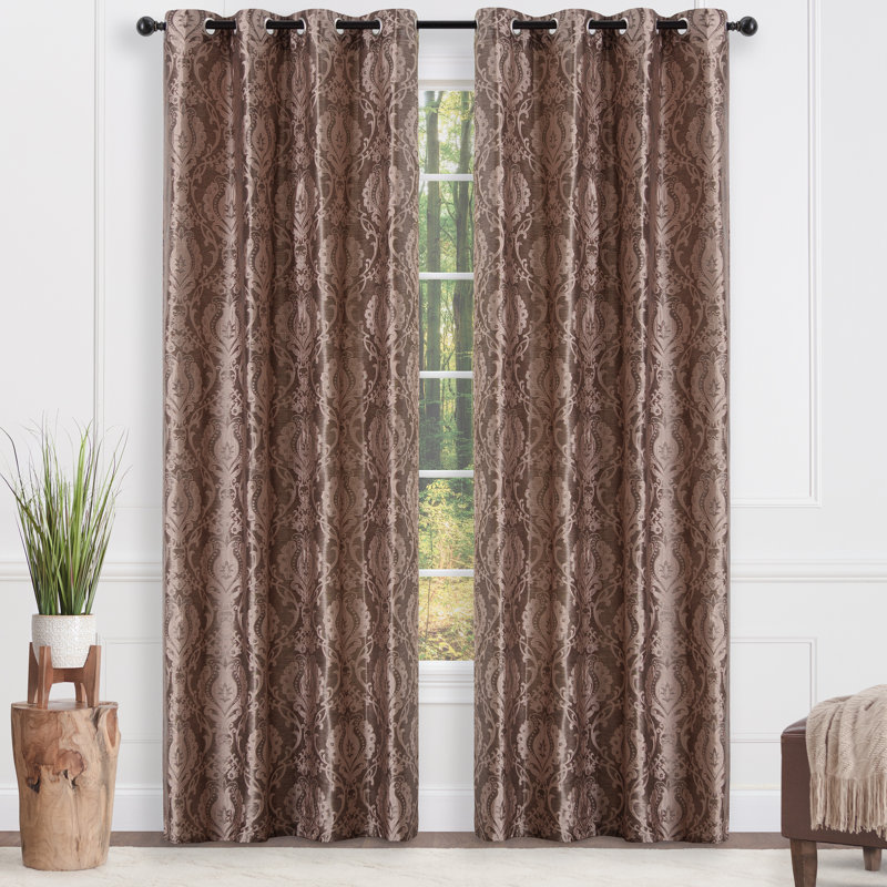 Rideau obscurcissant à œillets de style damassé d'Ivanbrook, Ombre, L 52 po x L 108 po