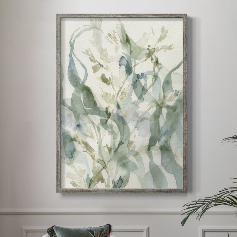 Underwater Botany II, reproduction encadrée - bois massif, H 15 po x l 12 po