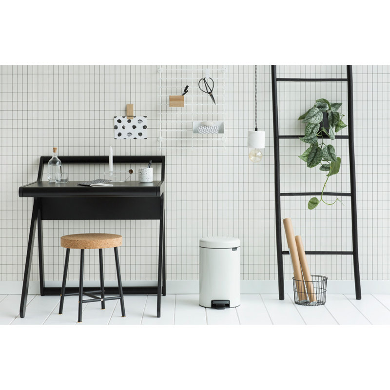 Brabantia Newicon Step On Trash Can, 3.2 Gallon (12 Liter), White