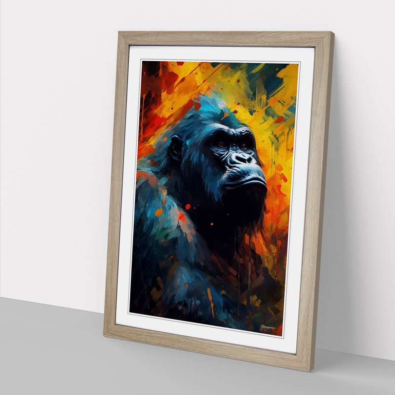 Gorilla Abstract No.2 - Single Picture Frame Print on Wood