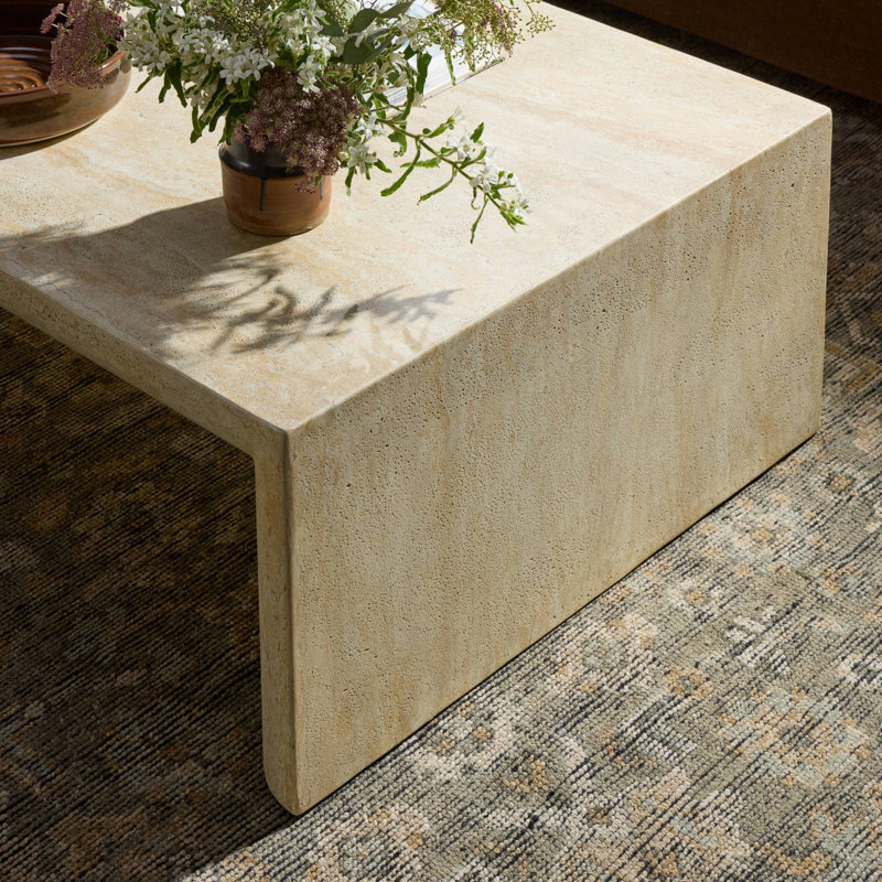 Brad Coffee Table-Faux Travertine