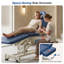 Table de massage électrique bleue à levage assisté avec inclinaison hydraulique et accoudoirs pliables - Appui-tête réglable avec support pour les bras, roulettes verrouillables, télécommande et pédale-1277762120