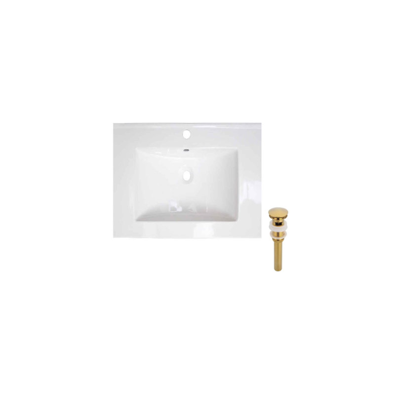 23.6'' Ceramic Single Bathroom Vanity Top with Sink