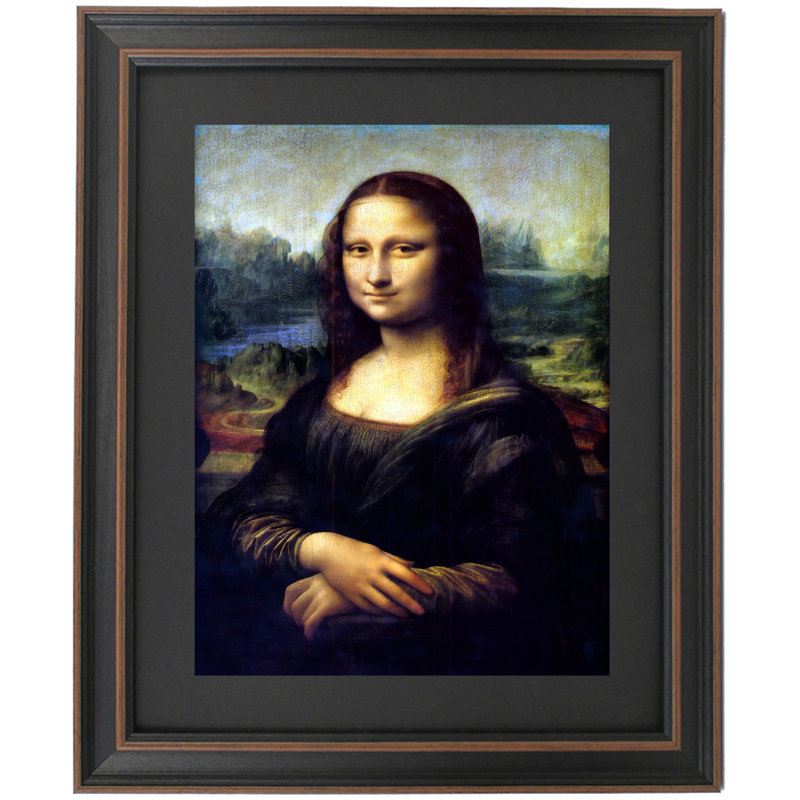 Mona Lisa de Leonardo Da Vinci | Reproduction encadrée, H 24 po x l 15,5 po