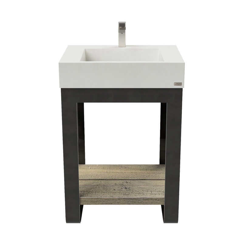 Outland 24'' W Single Vanity, Single Hole, Brushed Nickel, White