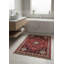 Tapis décoratif géométrique rouge fait à la main 3 pi 5 po x 5 pi 3 pi