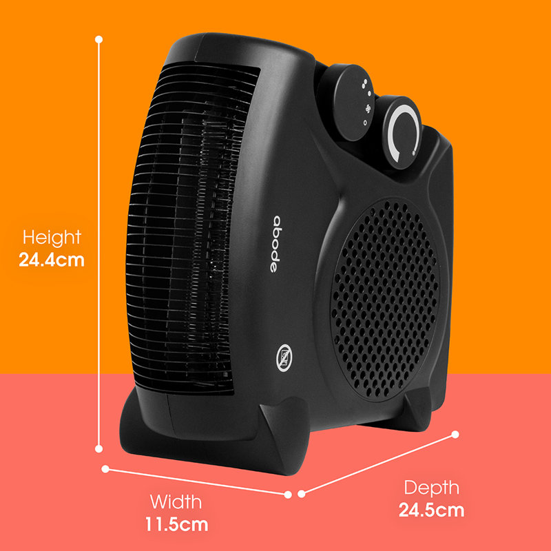 Abode 856 BTU Electric Compact Space Heater with Adjustable Thermostat