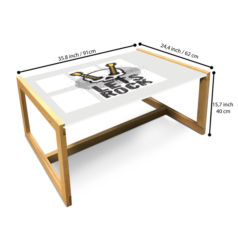 Jaecion Sled Coffee Table, 90cm H x 62cm W x 40cm D