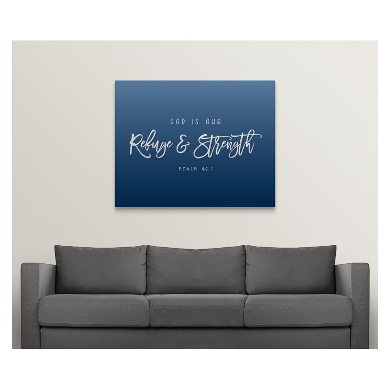 « psalm 46:1 », art textuel, H 16 po x l 20 po x P 1,5 po, Toile