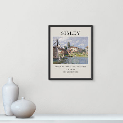 Old Masters Collection " The Bridge At Villeneuve " by Alfred Sisley