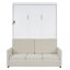 Lit escamotable double pleine grandeur avec coussin, blanc-1461936356-1461936355