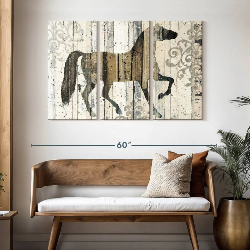 Cheval foncé Brampt filigrane, H 32 po x l 50 po