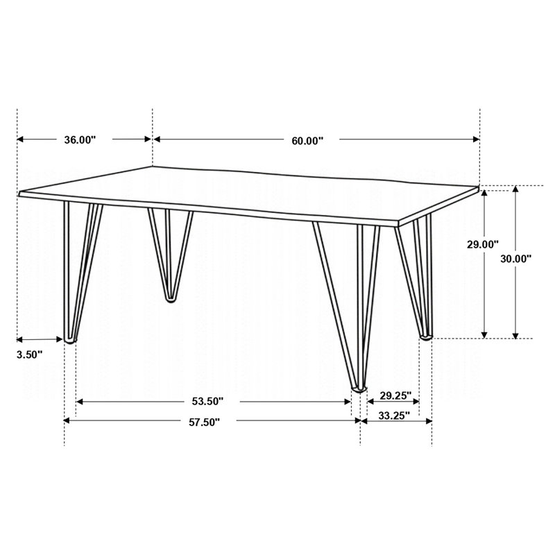 Mayalen Rectangular, 30"H x 36"L x 60"W, Mango Cocoa