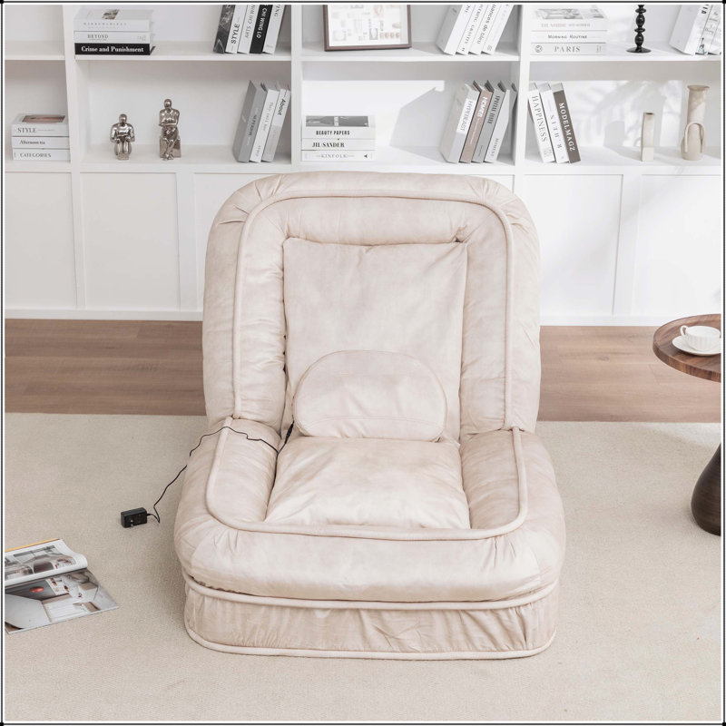 Upholstered Human Dog Bed, Beige Velvet