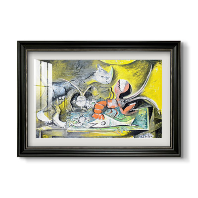 Still Life with Cat and Lobster, 1962-Pablo Picasso-Custom Framed Print