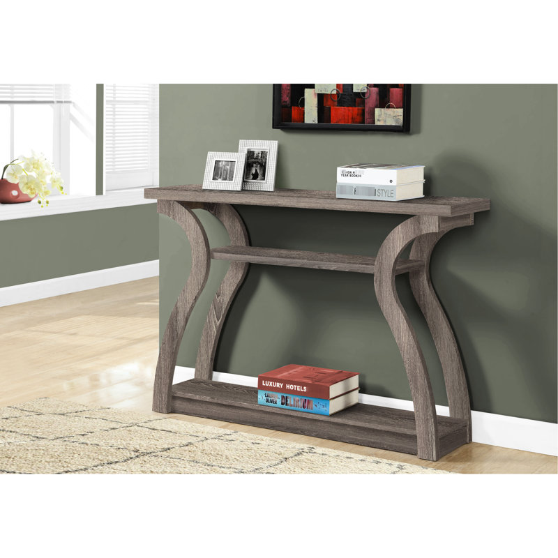 Console contemporaine - Table d'appoint taupe avec finition en bois pour la maison