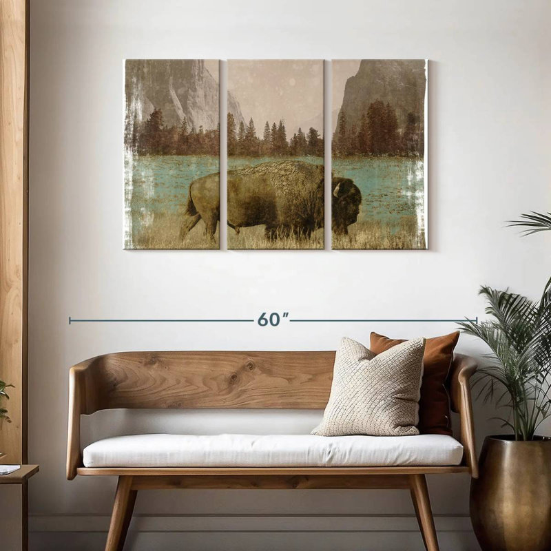 Bison In The Park, 28" H x 45" W