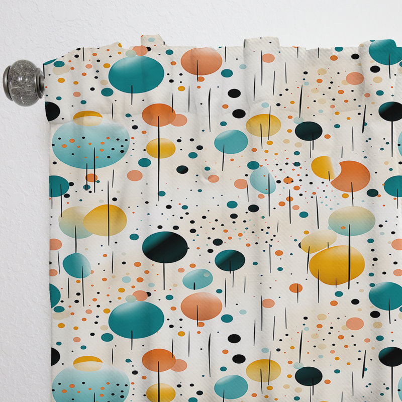 Motif à pois Bohème Vibes I - Rideau abstrait - Rideau obscurcissant - 1 panneau, L 52 po x L 120 po