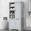 Armoire de salle de bain H 68 po avec panier à linge inclinable Fleurine-1885802804