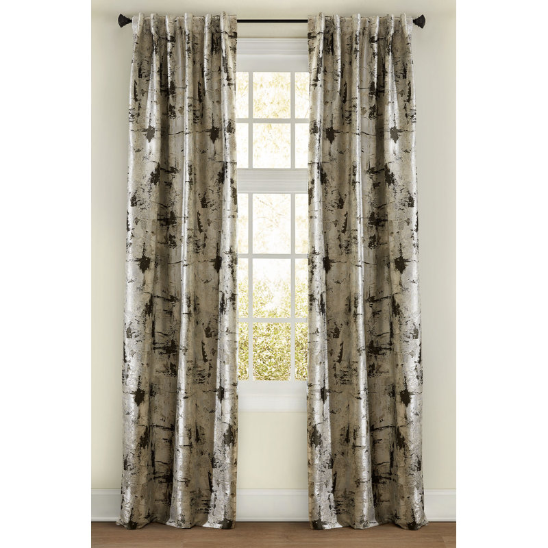 Mirage Room Darkening Curtain, 50" W x 108" L, Charcoal