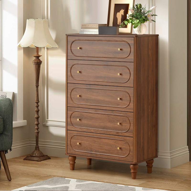 5 - Drawer Accent Chest, Walnut