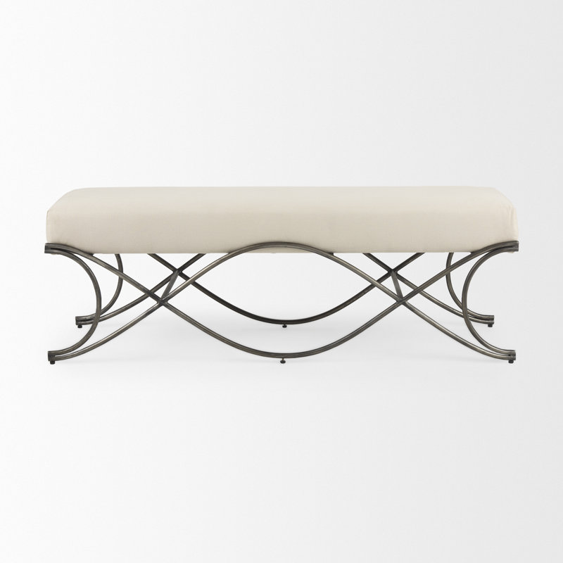 Marna Upholstered Bench, Cream