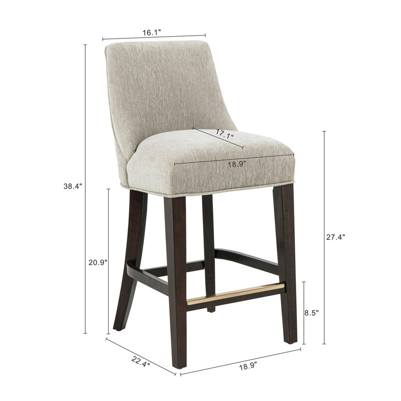 Tabouret de comptoir Beever, Taupe, Tabouret de comptoir (siège d'une hauteur de 27,4