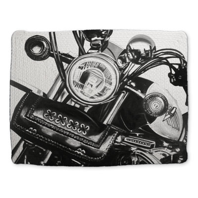 Motorcycle Gray Braided Polyester Placemat | Home Decor