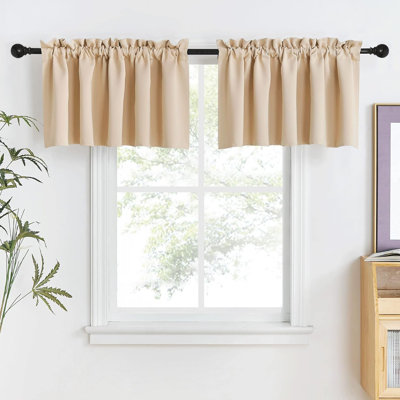 Polyester Blackout Rod Pocket Valance (Set of 2)