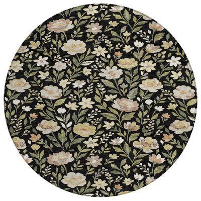 Machine Washable Indoor/Outdoor Chantille ACN2438 Floral Rug