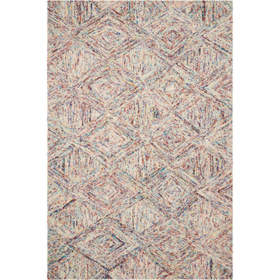 Tapis transitionnel multicolore fait à la main Jodie