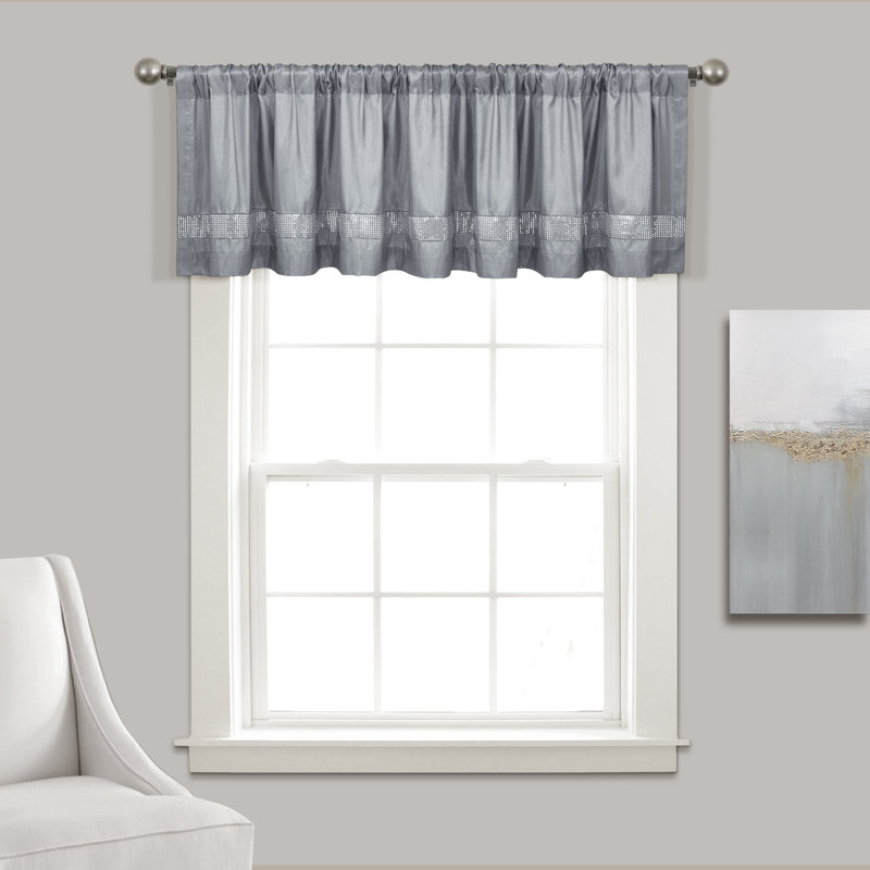 Tailored 84'' W Window Valance, Gray/Silver