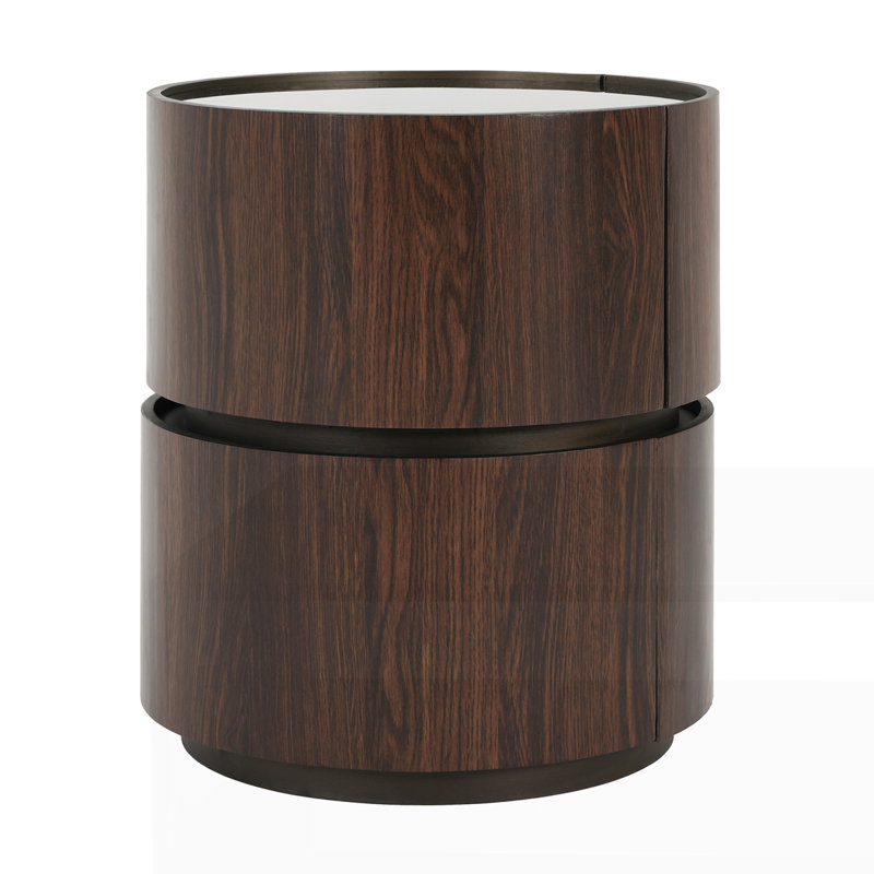 High-Grade Double-Layer Storage Round Side Table