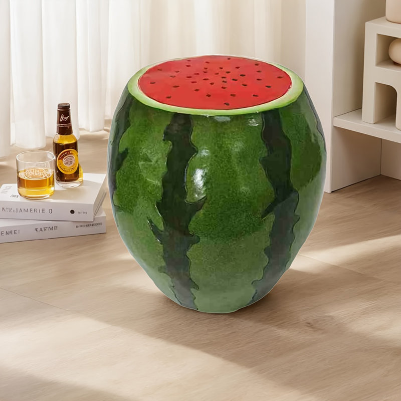 Tabouret de fruits Watermelon, tabouret surdimensionné en résine de 13,4 po, table d'appoint, décorations d'intérieur pour jardin, mobilier d'extérieur polyvalent