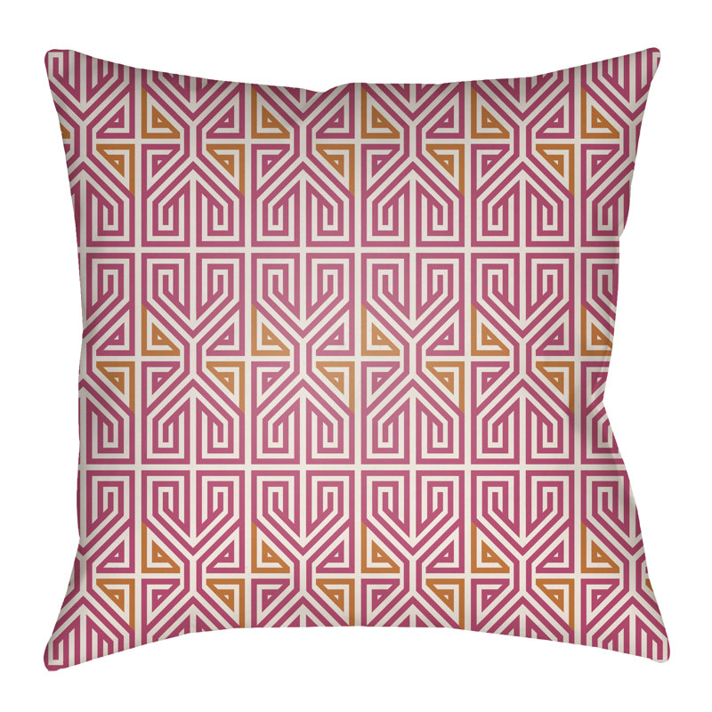 Geometric Outdoor Pillow Cover, 20" x 20", Teal/Aqua