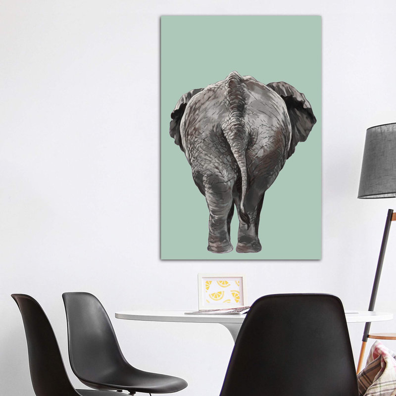 Art de bout éléphant, Toile tendue, H 60 po x l 40po x P 1,5 po