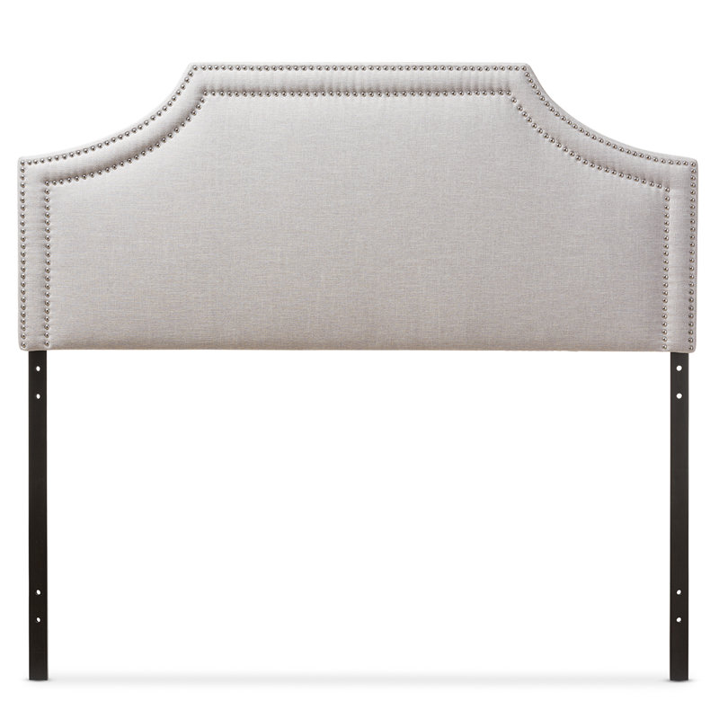 Tête de lit à panneau tapissier Meichele, Double, Beige-gris