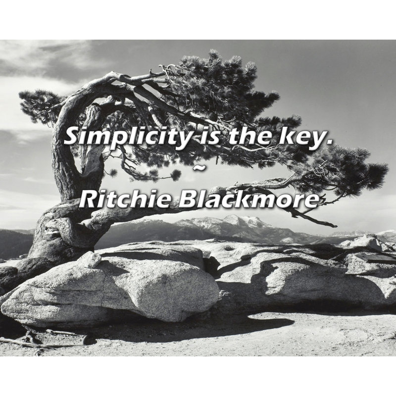 Ritchie Blackmore Quote: Simplicity is the key.
