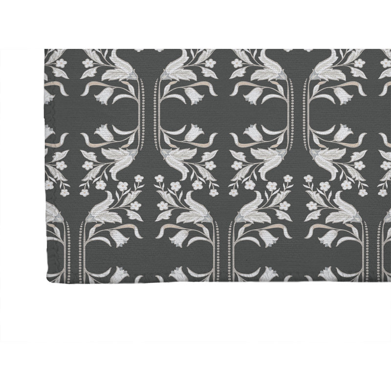 Tapis de cuisine à profil bas Mira, Gris anthracite, Rectangle 5 pi x 7 pi