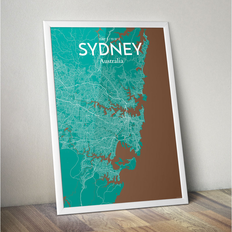 Sydney City Map - No Frame Print, 43.2cm H x 27.9cm W x 0.1cm D