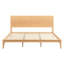 Lit plateforme en bambou de taille moyenne Mid-Century avec lattes de bois et support en métal-1967043646-1967043619