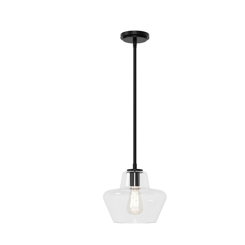 Carlissa 1-Light 9.75” Wide Pendant, Matte Black