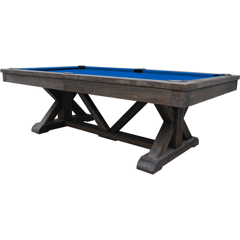 Playcraft Brazos River 8' Slate Pool Table With Dining Top & Benches/Professional Installation Included, Electric Blue
