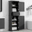 Grande armoire de rangement pour salle de bain, armoire de rangement autoportante avec tiroir et tablette réglable-1110864366