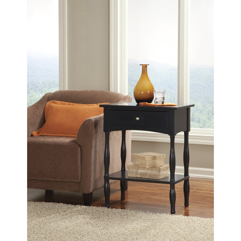 Shaker Cottage End Table Drawer & Shelf, Charcoal Gray, Charcoal