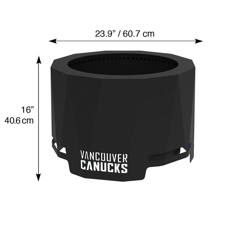 Round Steel Smokeless Fire Pit, Vancouver Canucks