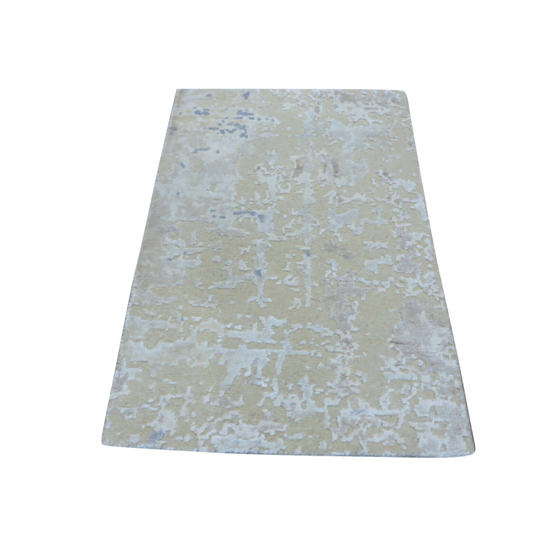 Tapis beige noué à la main de conception unique 2 pi x 2 pi 11 po Loki