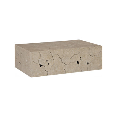 Teak Slice Coffee Table, Rectangle, Oat Finish